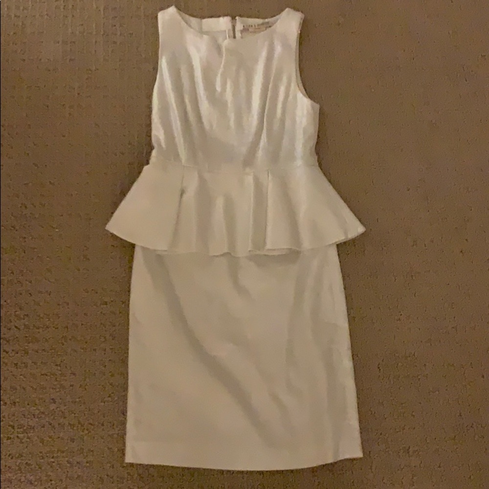 Alice Olivia white peplum dress